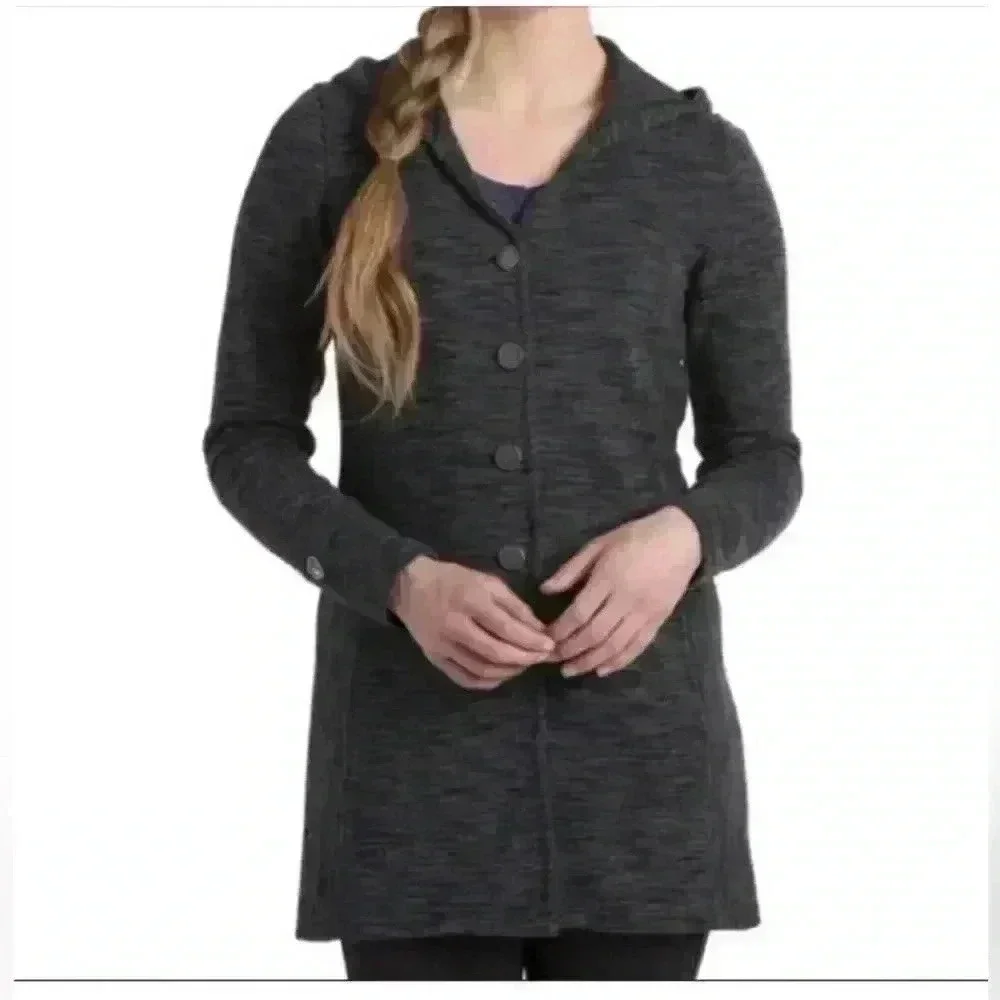 Kuhl Wool Blend Hooded Long Fleece Jacket Women’s size Small